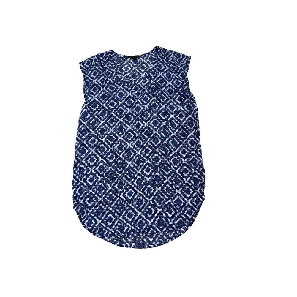 H&M Sheer Blue Geometric Bathing Suit Cover Up Beach Pool Dress Size Women's 8